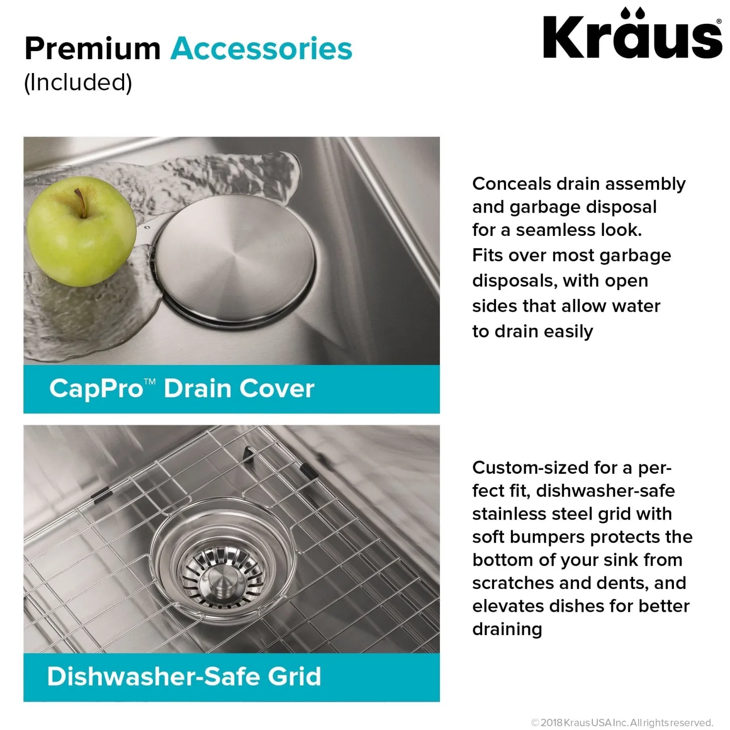KRAUS 25" 16 Gauge Undermount Single Bowl Stainless Steel Kitchen Sink with Off Center Drain