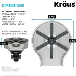 KRAUS Glass Rinser in Spot-Free Stainless