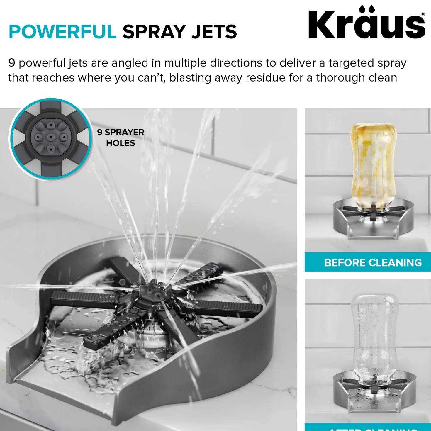 KRAUS Glass Rinser in Spot-Free Stainless