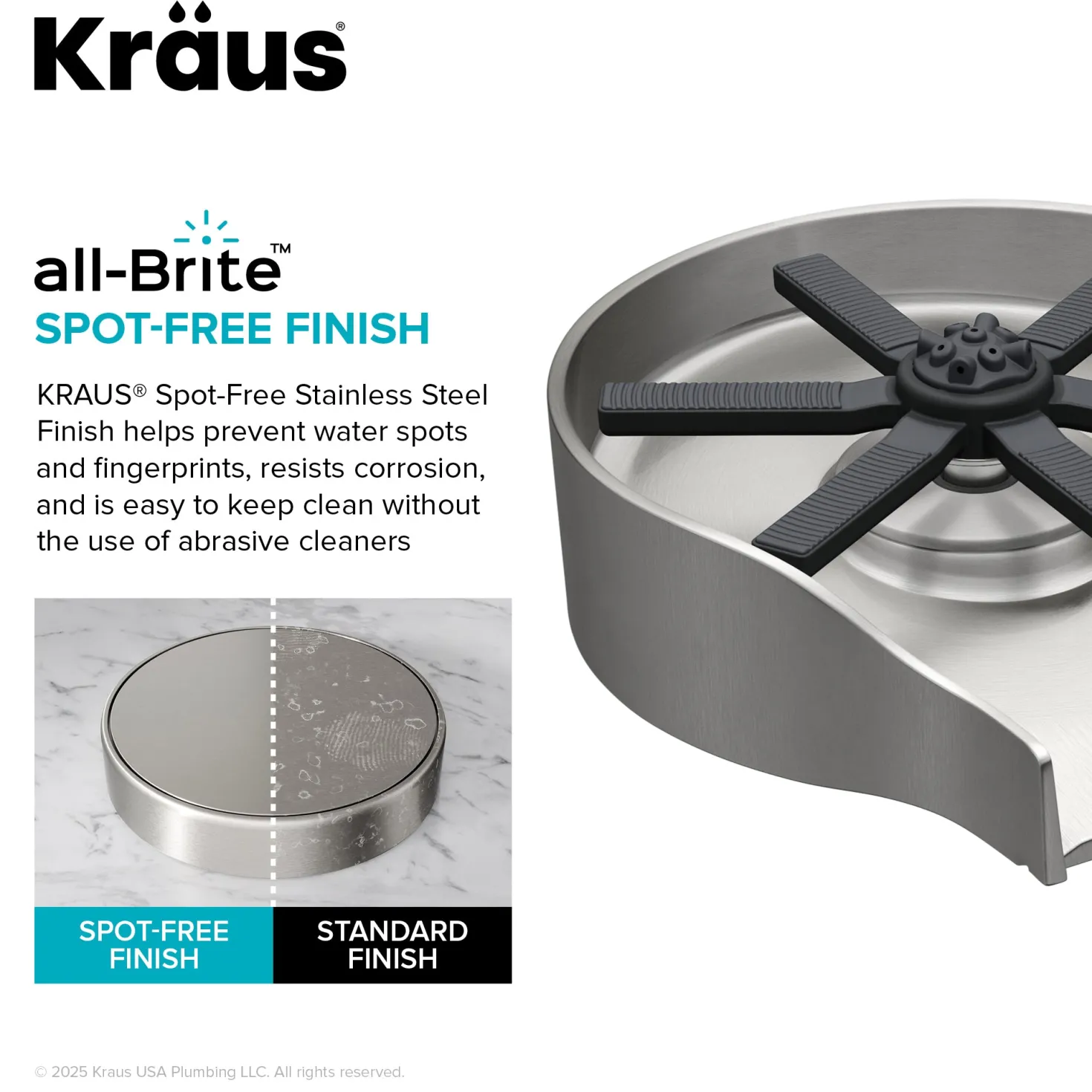 KRAUS Glass Rinser in Spot-Free Stainless