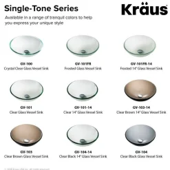 KRAUS Glass Vessel Sink in Frosted