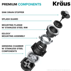 KRAUS 3/4HP Continuous Feed Garbage Disposal