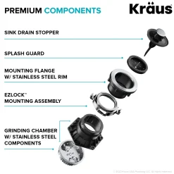 KRAUS 1 HP Continuous Feed Garbage Disposal