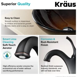 KRAUS 16 1/2-Inch Copper Brown Bathroom Vessel Sink and Arlo Faucet Combo Set with Pop-Up Drain