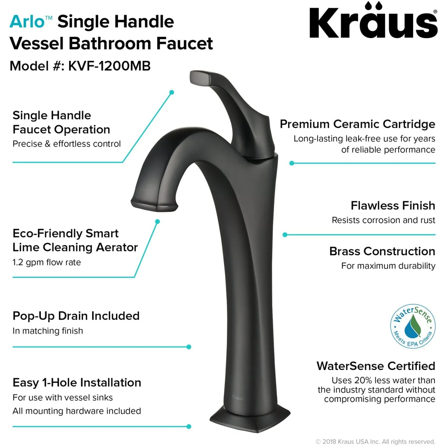 KRAUS 16 1/2-Inch Copper Brown Bathroom Vessel Sink and Arlo Faucet Combo Set with Pop-Up Drain