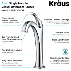 KRAUS 16 1/2-Inch Copper Brown Bathroom Vessel Sink and Arlo Faucet Combo Set with Pop-Up Drain
