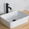 KRAUS 19-Inch Modern Rectangular White Porcelain Ceramic Bathroom Vessel Sink and Ramus Faucet Combo Set with Pop-Up Drain, Oil Rubbed Bronze Finish