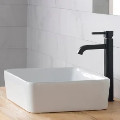 KRAUS 19-Inch Modern Rectangular White Porcelain Ceramic Bathroom Vessel Sink and Ramus Faucet Combo Set with Pop-Up Drain, Oil Rubbed Bronze Finish