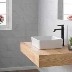 KRAUS 19-Inch Modern Rectangular White Porcelain Ceramic Bathroom Vessel Sink and Ramus Faucet Combo Set with Pop-Up Drain, Oil Rubbed Bronze Finish