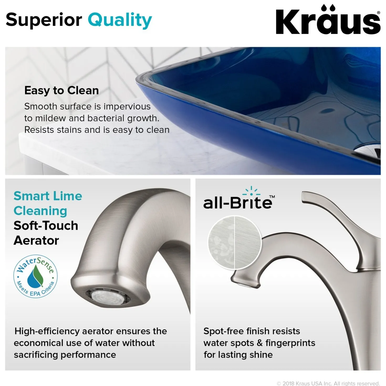 KRAUS 22-Inch Rectangular Blue Glass Bathroom Vessel Sink and Arlo Faucet Combo Set with Pop-Up Drain