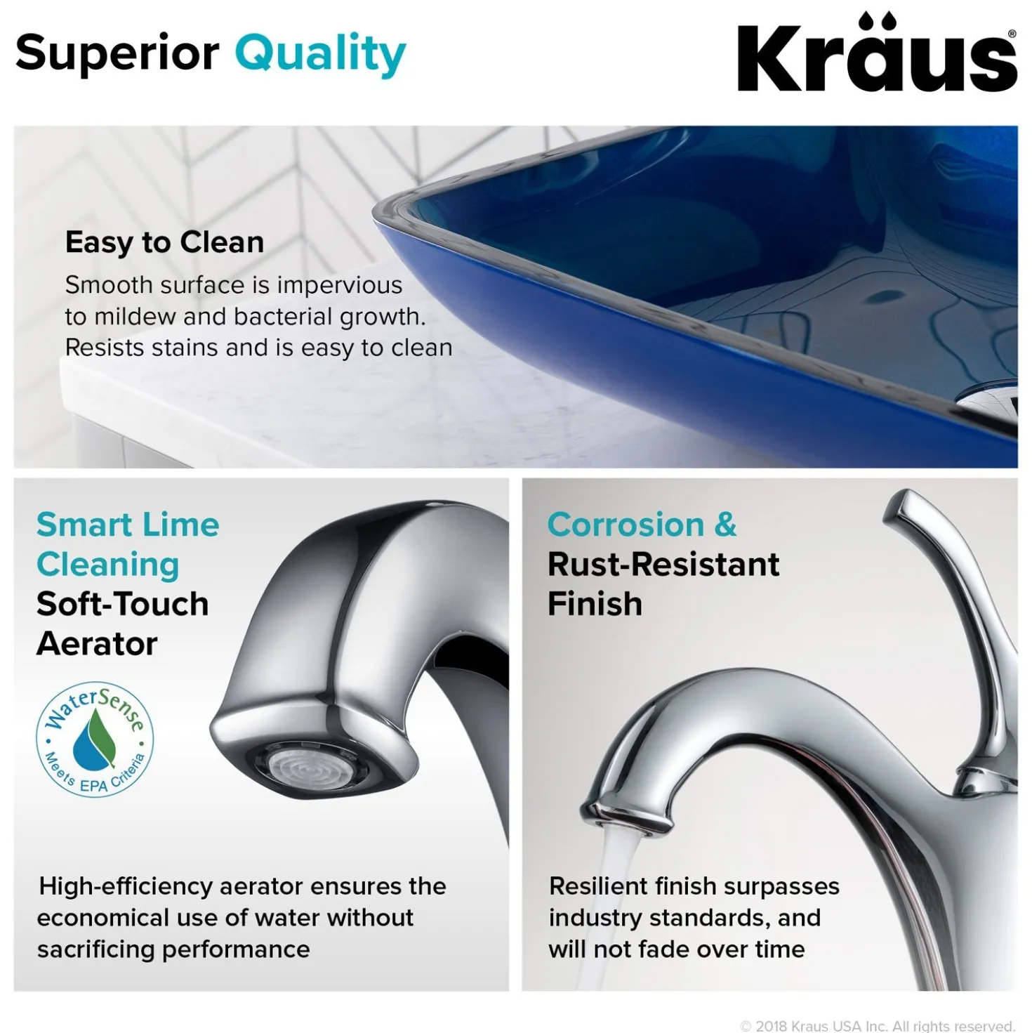 KRAUS 22-Inch Rectangular Blue Glass Bathroom Vessel Sink and Arlo Faucet Combo Set with Pop-Up Drain