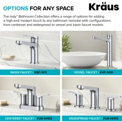 KRAUS Indy 2-Handle 4-inch Center-set Bathroom Faucet in Spot-Free Brushed Nickel