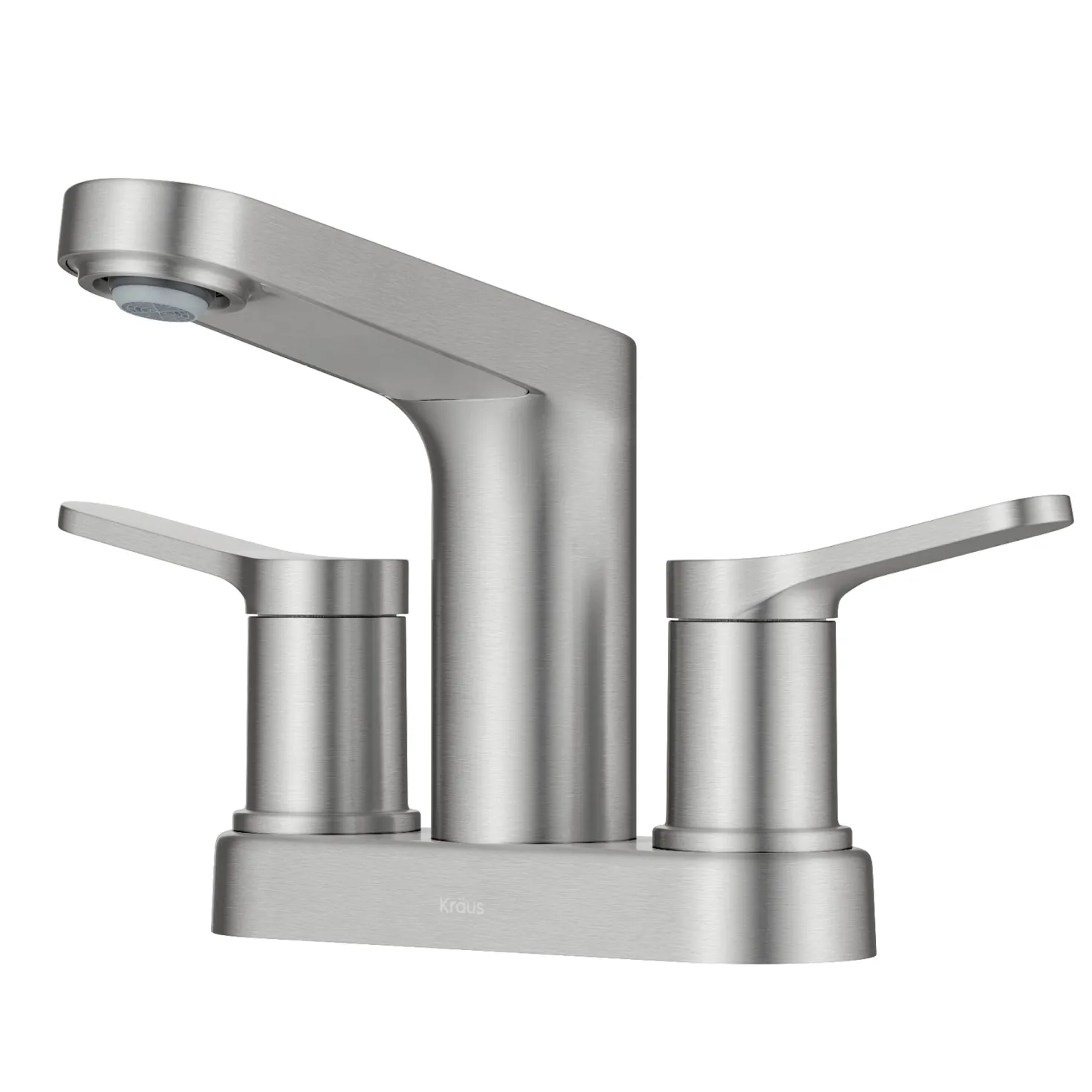 KRAUS Indy 2-Handle 4-inch Center-set Bathroom Faucet in Spot-Free Brushed Nickel