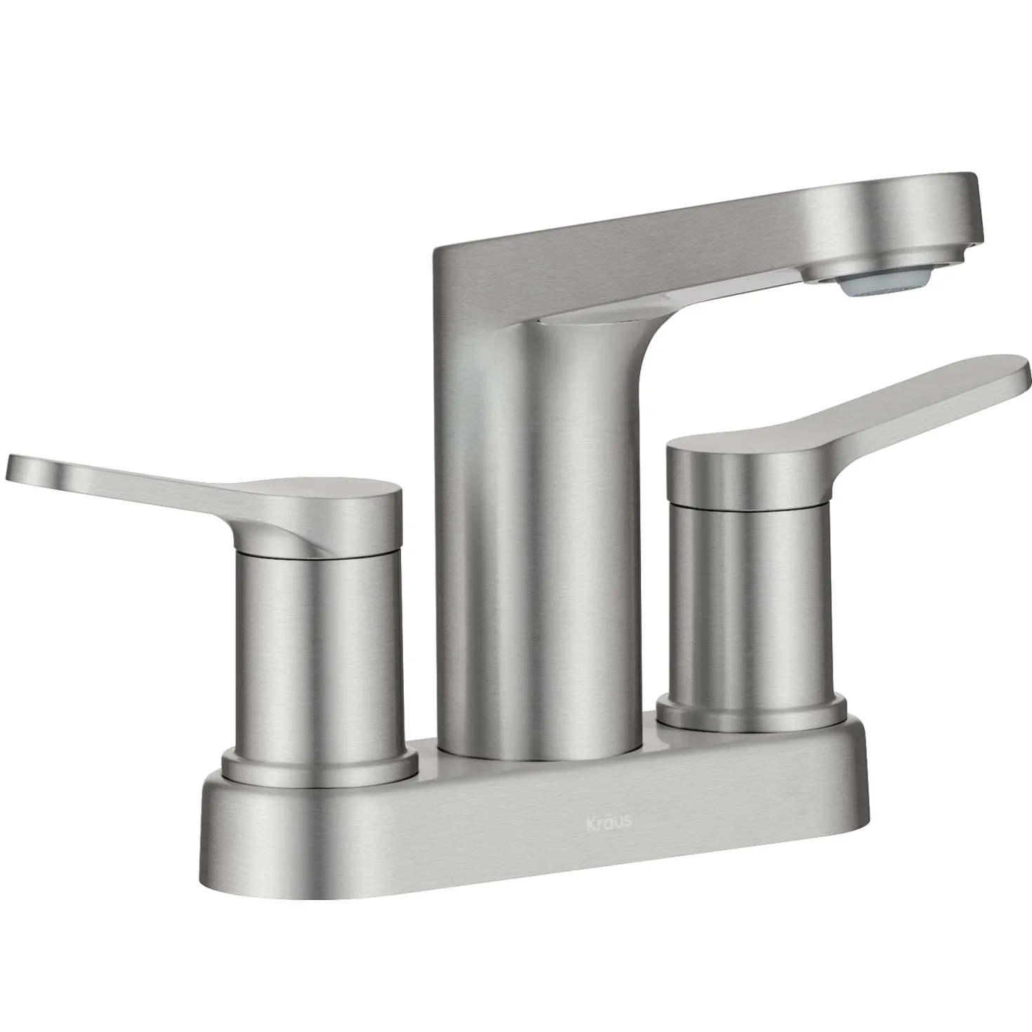 KRAUS Indy 2-Handle 4-inch Center-set Bathroom Faucet in Spot-Free Brushed Nickel