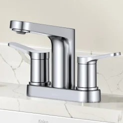 KRAUS Indy 2-Handle 4-inch Centerset Bathroom Faucet in Chrome