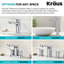 KRAUS Indy 2-Handle 4-inch Centerset Bathroom Faucet in Chrome