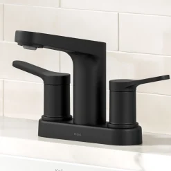 KRAUS Indy 2-Handle 4-inch Centerset Bathroom Faucet in Matte Black