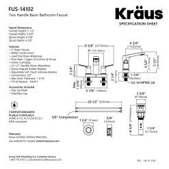 KRAUS Indy 2-Handle 4-inch Centerset Bathroom Faucet in Matte Black with Brushed Nickel