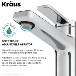 KRAUS Indy Single Handle Bathroom Faucet in Chrome