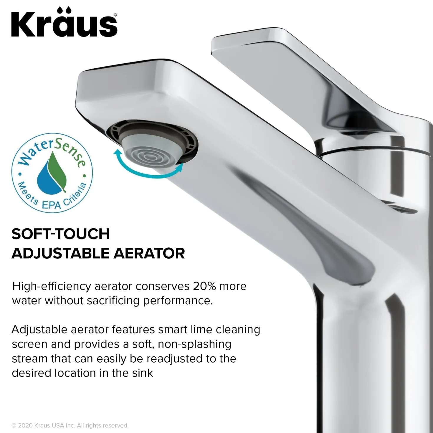 KRAUS Indy Single Handle Bathroom Faucet in Chrome