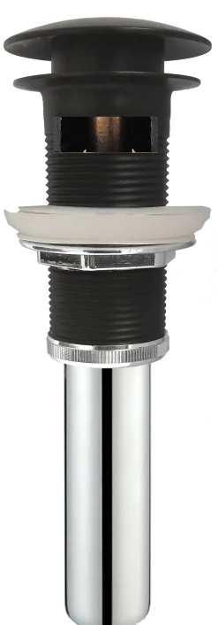 KRAUS Indy Single Handle Bathroom Faucet with Matching Pop-Up Drain in Spot Free Stainless Steel/Matte Black/Matte Black
