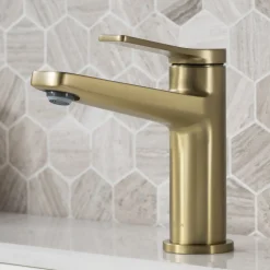 KRAUS Indy Single Handle Bathroom Faucet in Brushed Gold
