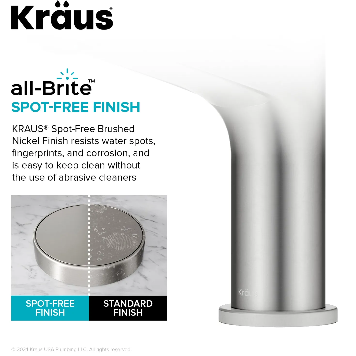 KRAUS Indy Single Handle Bathroom Faucet in Spot-Free Brushed Nickel