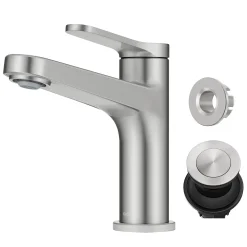 KRAUS Indy Single Handle Bathroom Faucet in Spot-Free Brushed Nickel