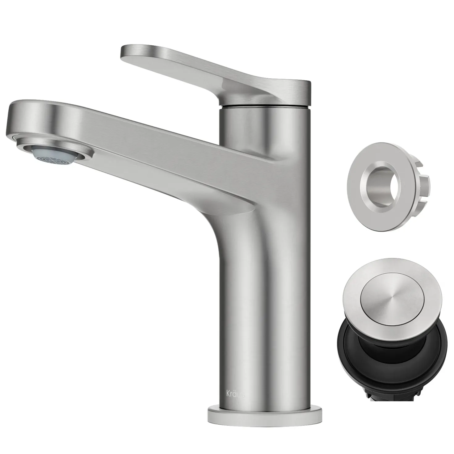 KRAUS Indy Single Handle Bathroom Faucet in Spot-Free Brushed Nickel