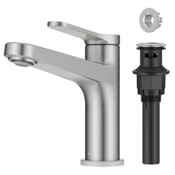 KRAUS Indy Single Handle Bathroom Faucet in Spot-Free Brushed Nickel