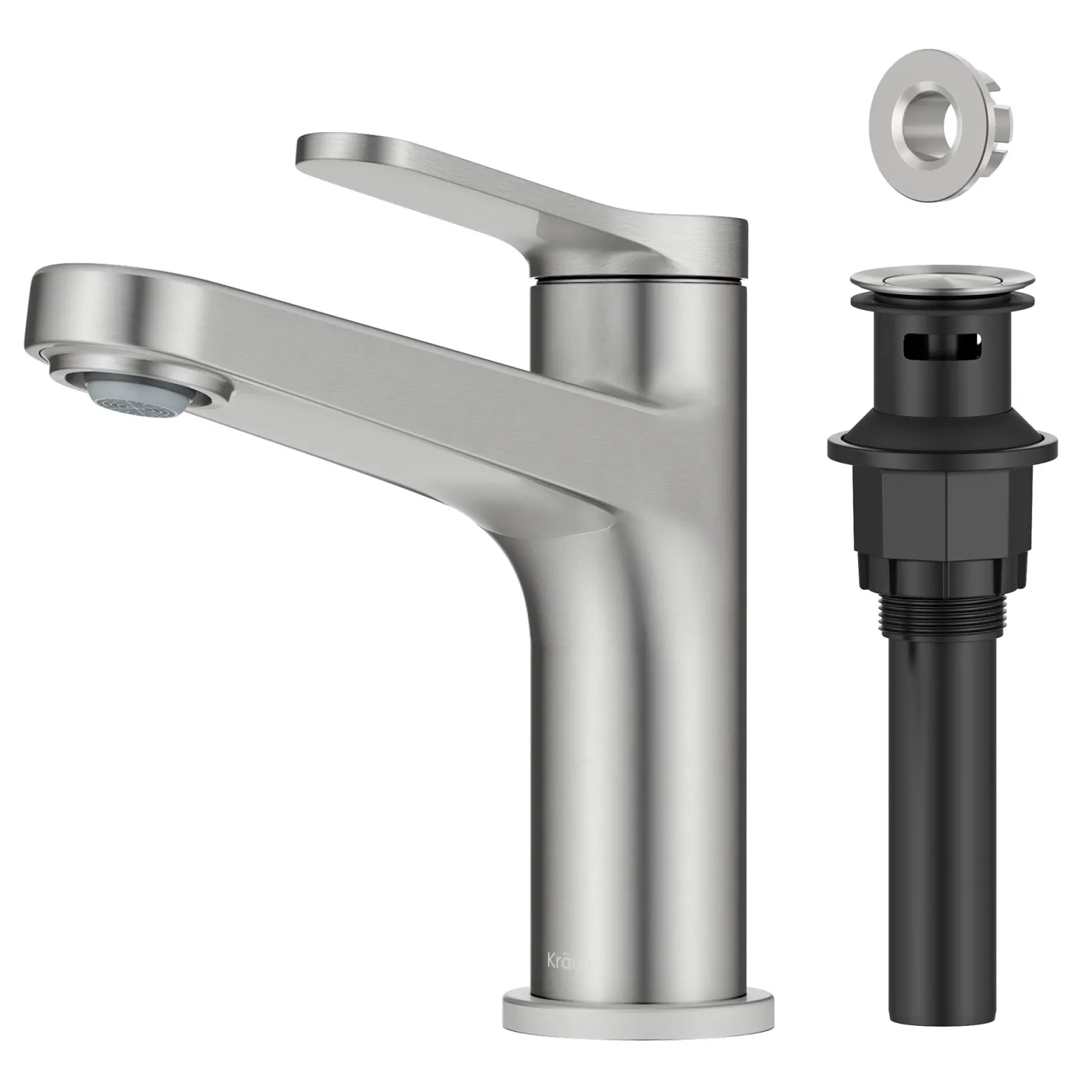 KRAUS Indy Single Handle Bathroom Faucet in Spot-Free Brushed Nickel