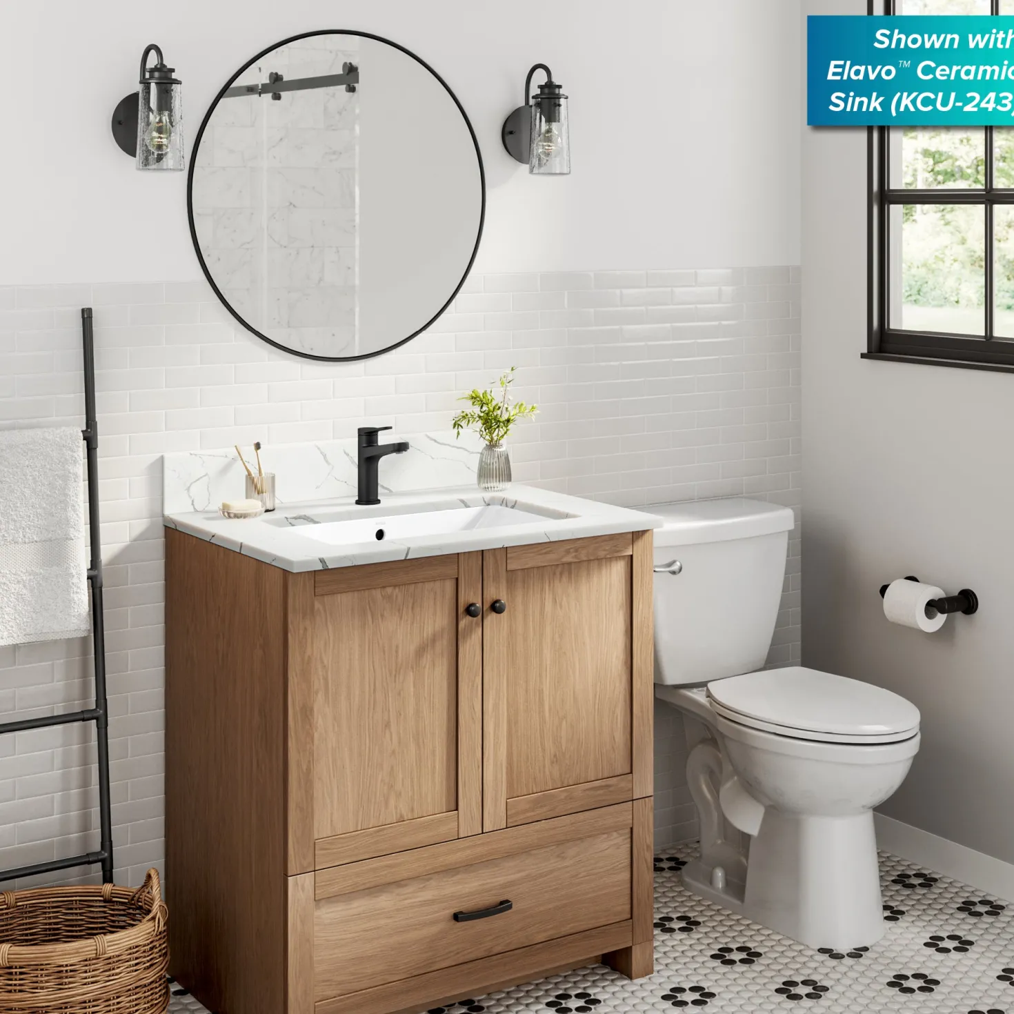 KRAUS Indy Single Handle Bathroom Faucet in Matte Black