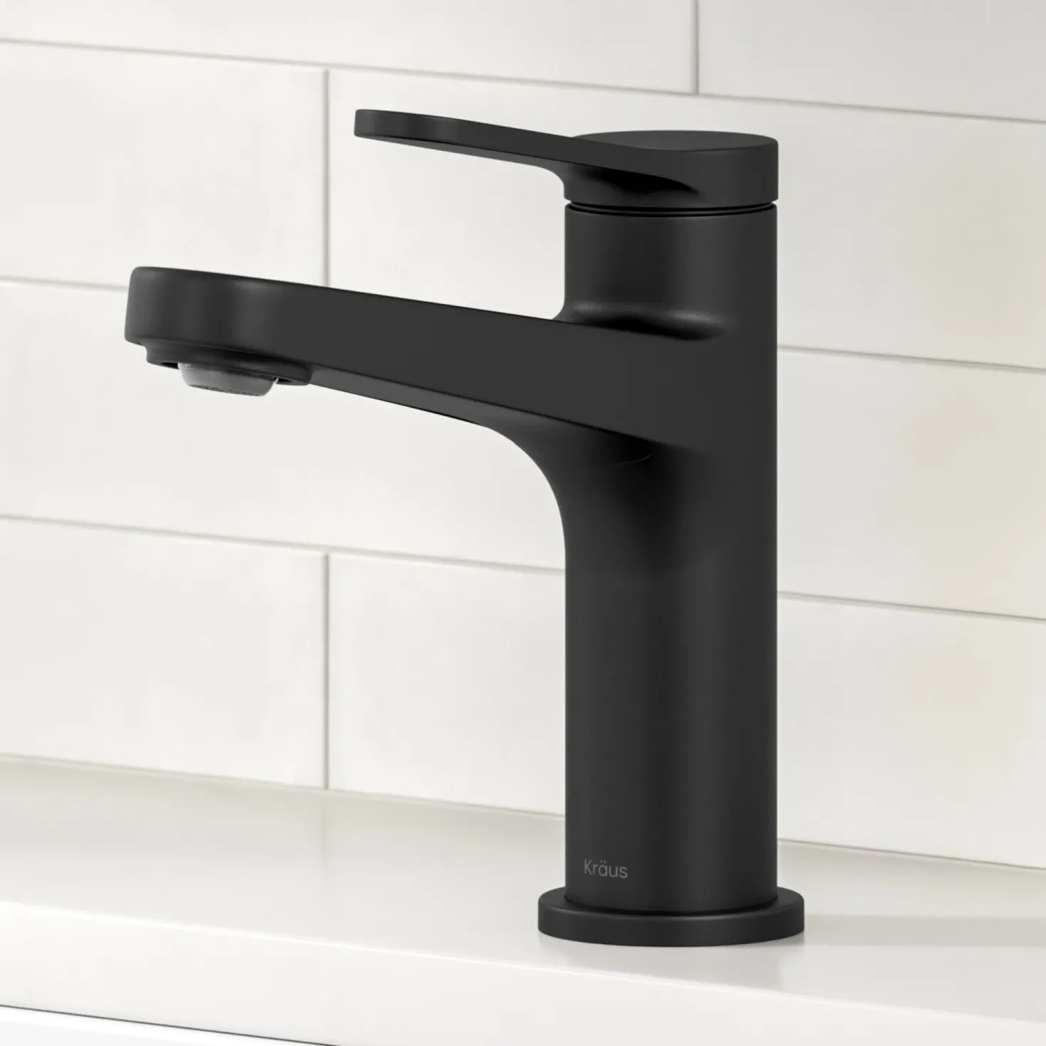 KRAUS Indy Single Handle Bathroom Faucet in Matte Black