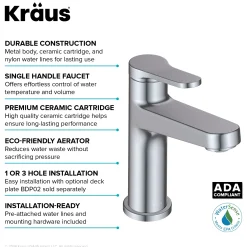 KRAUS Indy Single Handle Bathroom Faucet in Polished Chrome