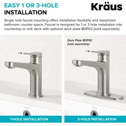 KRAUS Indy Single Handle Bathroom Faucet in Polished Chrome