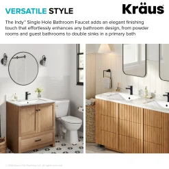 KRAUS Indy Single Handle Bathroom Faucet in Polished Chrome