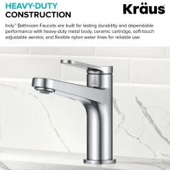 KRAUS Indy Single Handle Bathroom Faucet in Polished Chrome