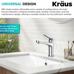 KRAUS Indy Single Handle Bathroom Faucet in Polished Chrome