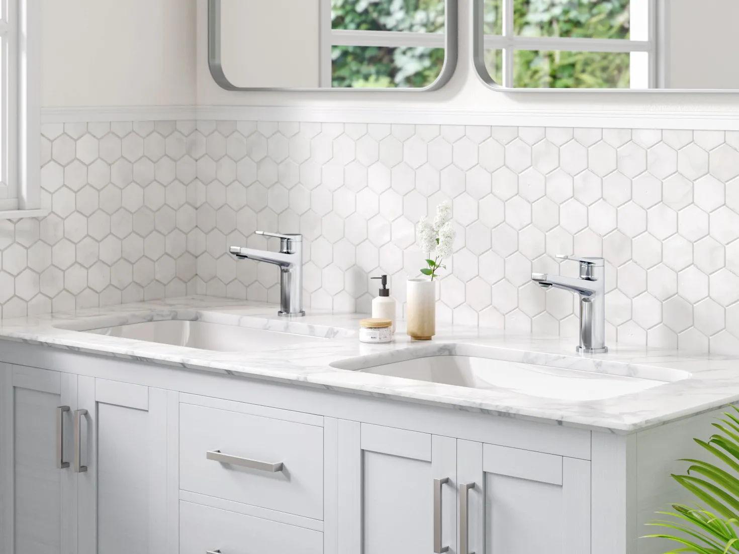 KRAUS Indy Single Handle 2-Pack Bathroom Faucet in Chrome