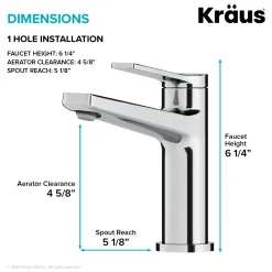 KRAUS Indy Single Handle 2-Pack Bathroom Faucet in Chrome