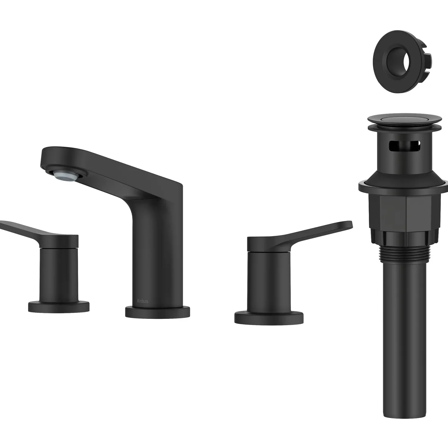 KRAUS Indy Widespread Bathroom Faucet in Matte Black