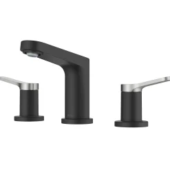 KRAUS Indy Widespread Bathroom Faucet in Matte Black with Brushed Nickel