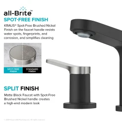 KRAUS Indy Widespread Bathroom Faucet in Matte Black with Brushed Nickel