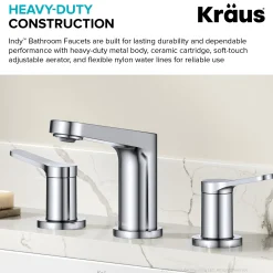 KRAUS Indy Widespread Bathroom Faucet in Chrome