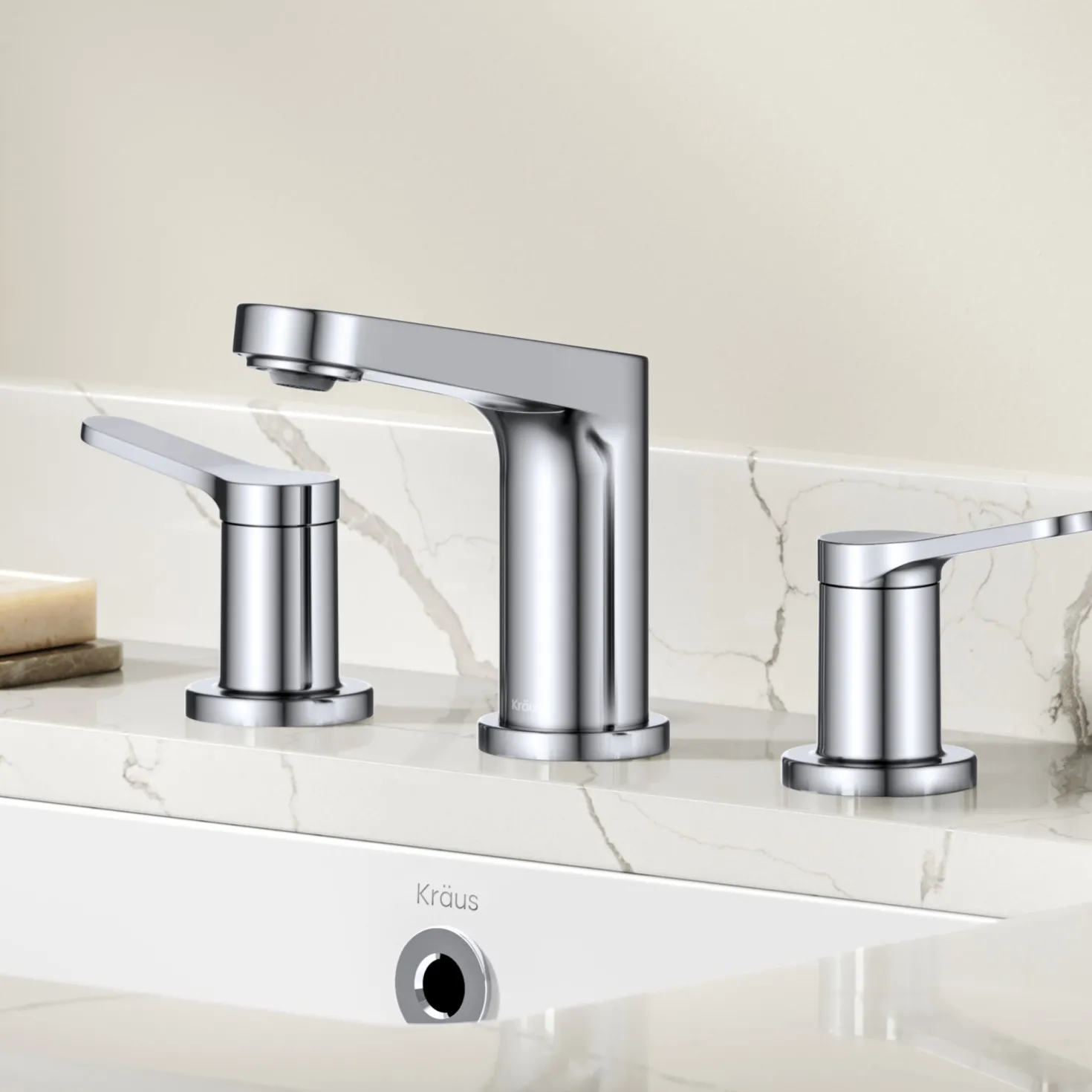 KRAUS Indy Widespread Bathroom Faucet in Chrome