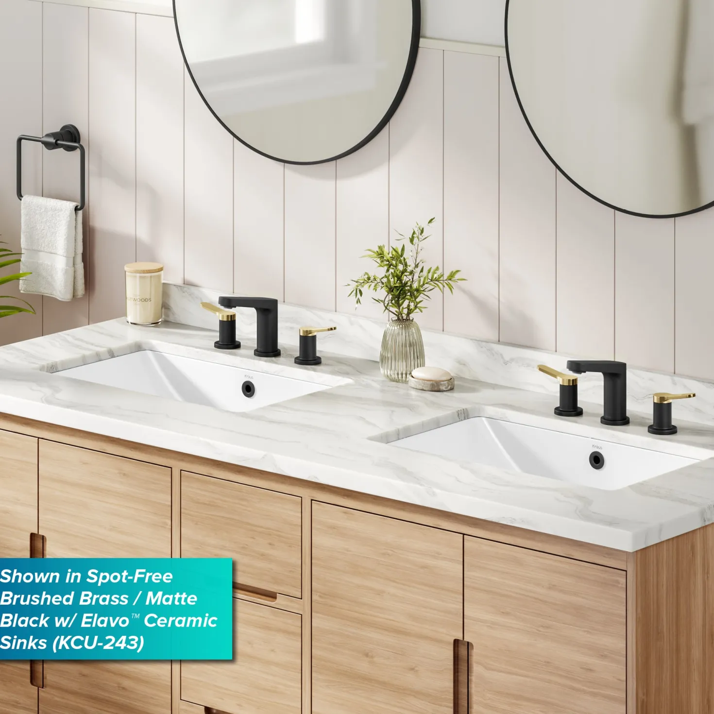 KRAUS Indy Widespread Bathroom Faucet in Chrome