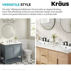 KRAUS Indy Widespread Bathroom Faucet in Chrome