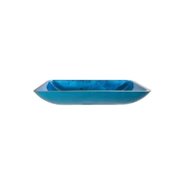 KRAUS Irruption Blue Rectangular Glass Vessel Bathroom Sink with PU