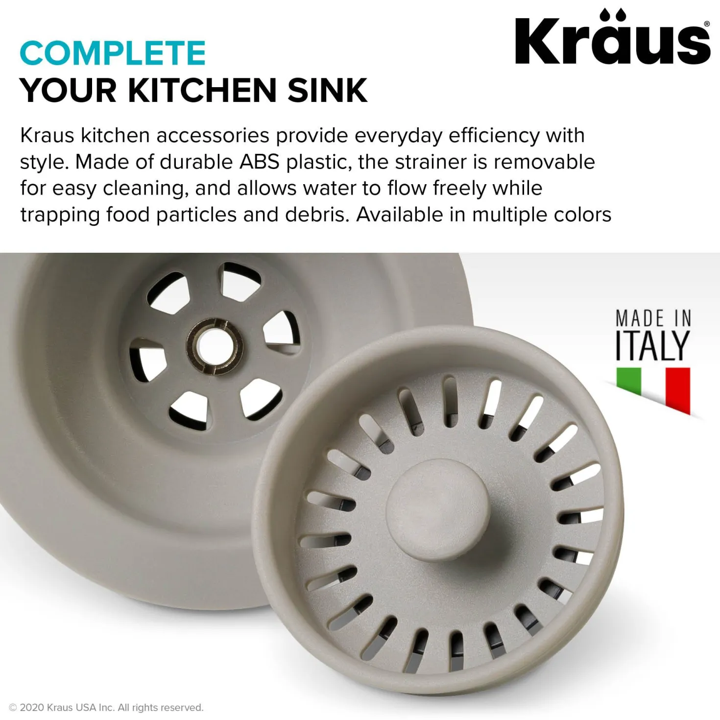 KRAUS Kitchen Sink Strainer in Truffle