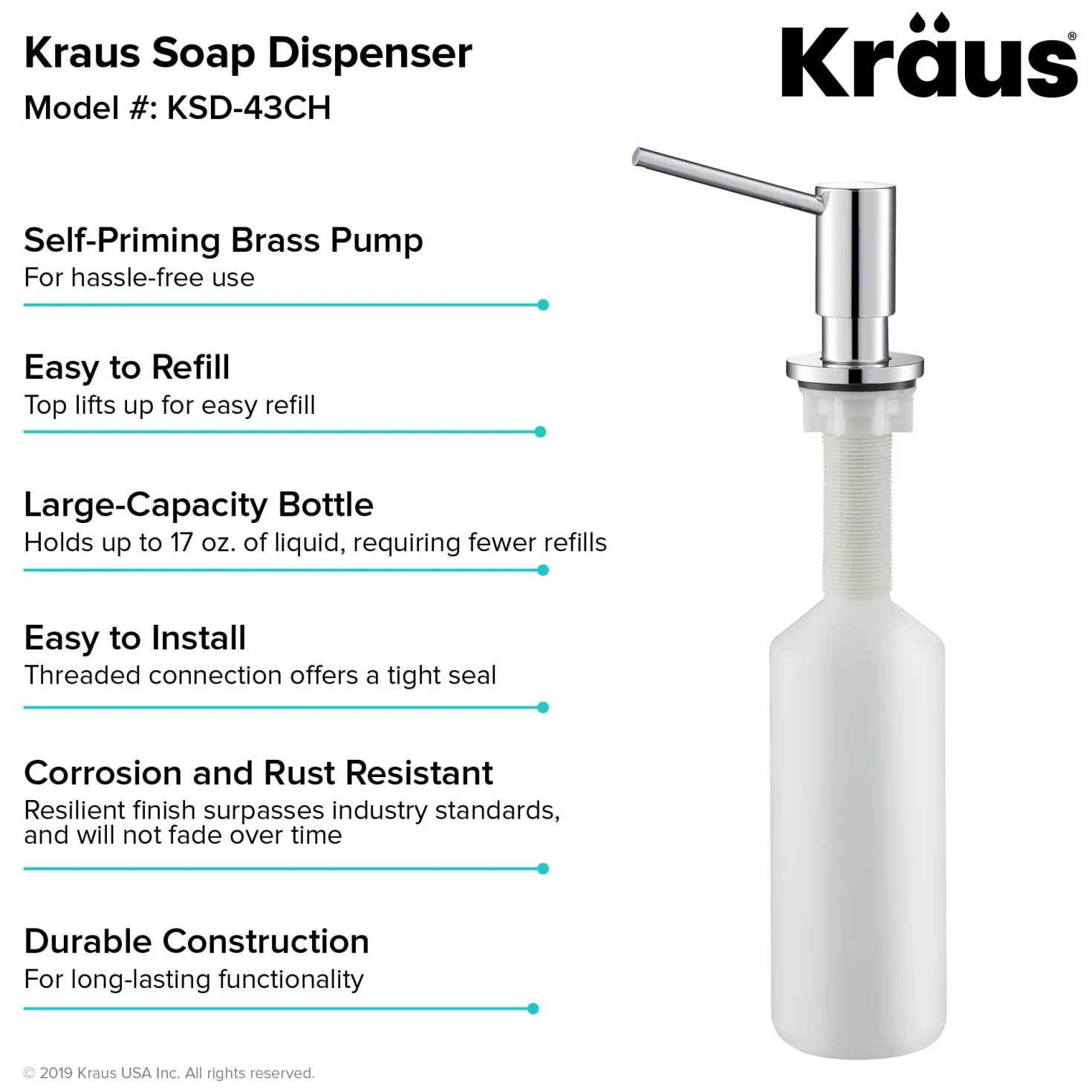 KRAUS Kitchen Soap Dispenser | KSD-43